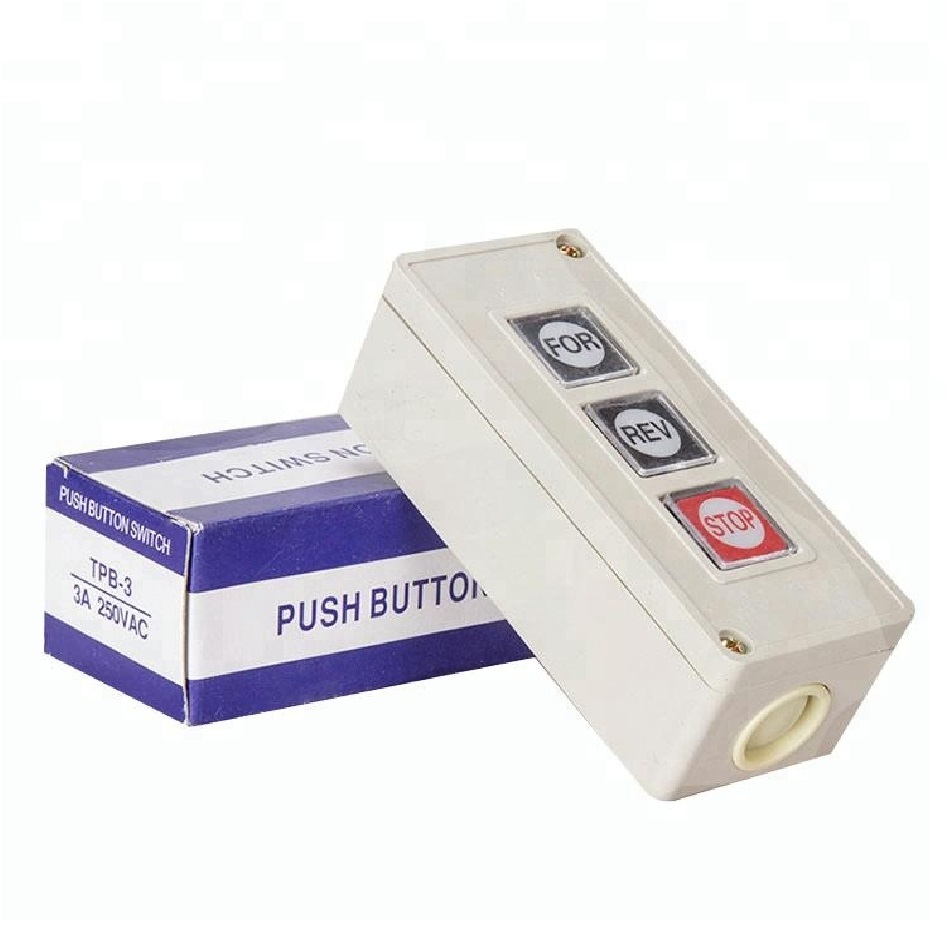 Forward Reverse Stop Momentary Push Button Control Switch Box 10A 