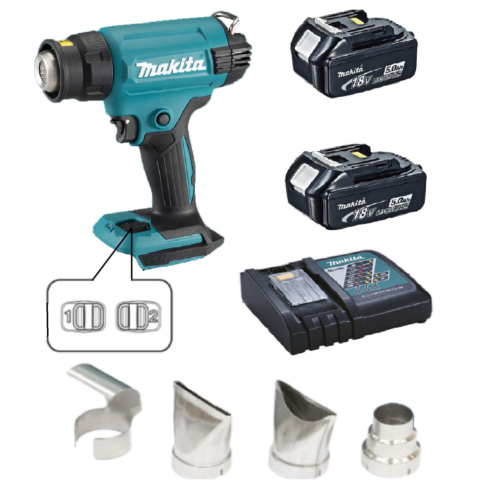 Makita DHG181ZK Cordless HEAT Gun With 