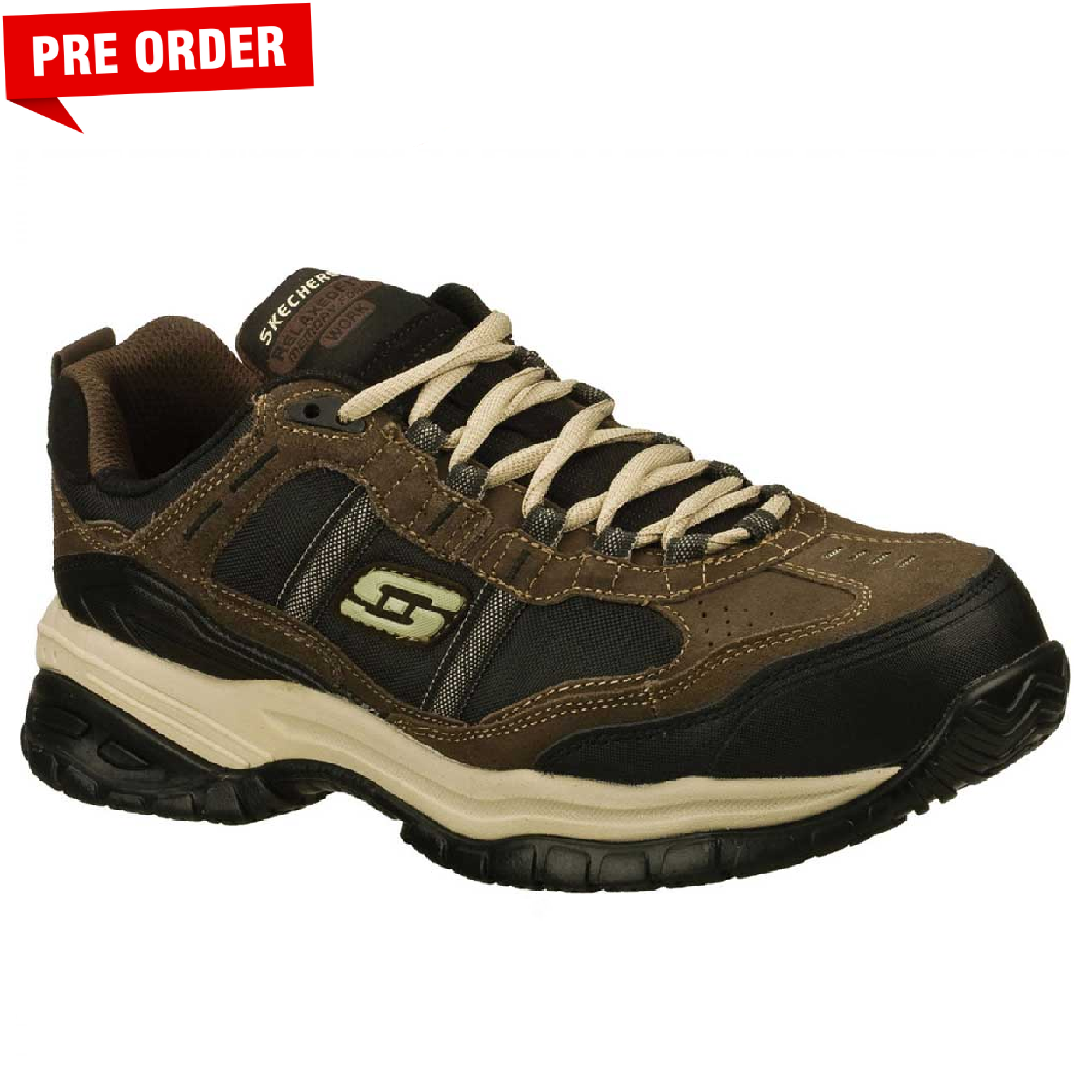 Skechers Work 77013BRBK Relaxed Fit Soft Stride-Grinnell Composite Toe Safety Shoe