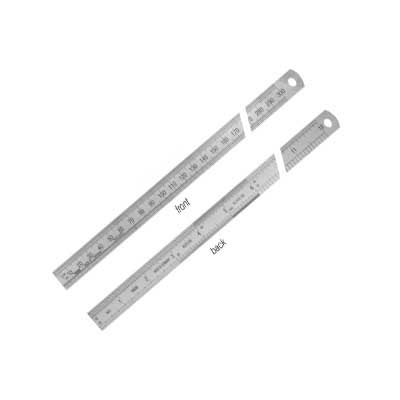 Vogel 1026330015 6 150mm Stainless Steel Rulers Front Metric Graduations Back Inches Graduation 1 10 1