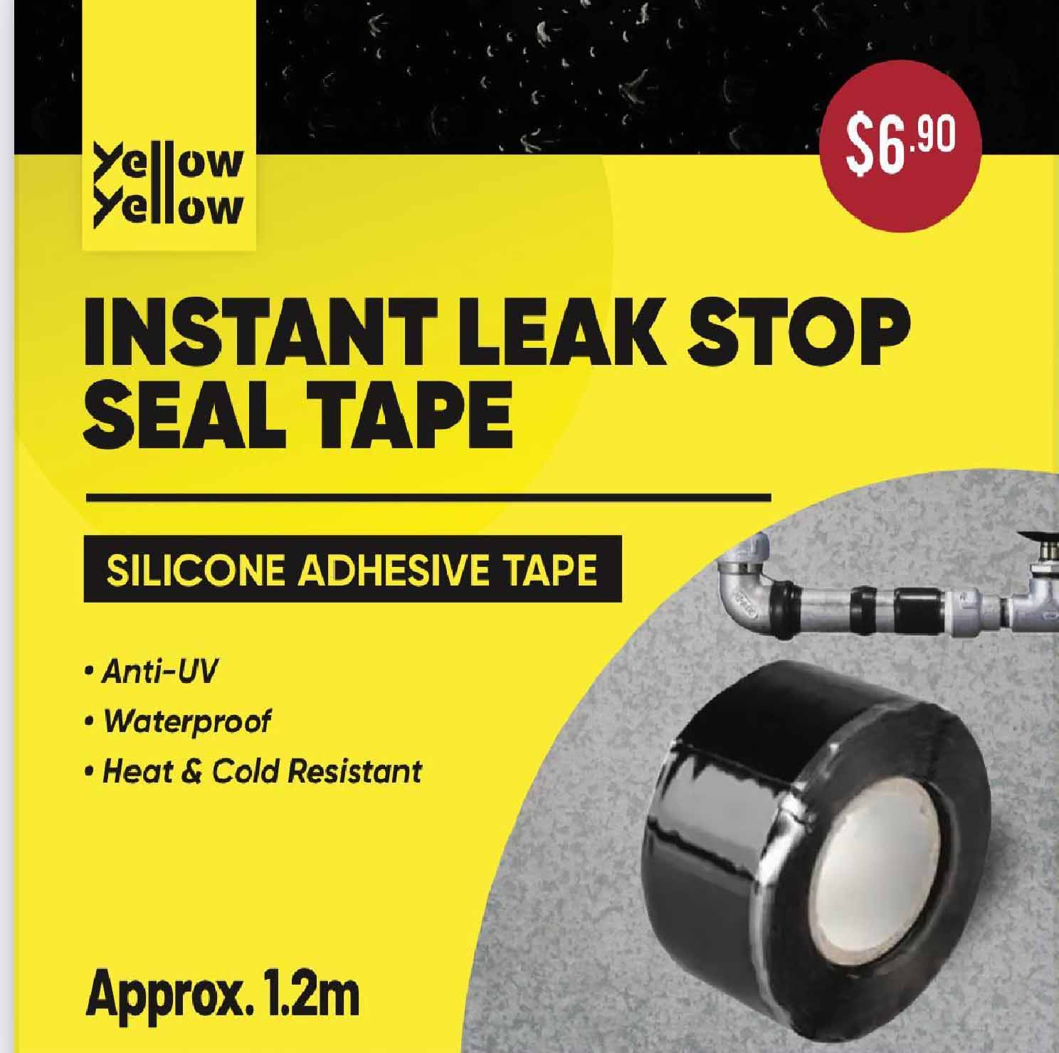 Yellowyellow Instant LEAK STOP Selffusing Seal Tape 1.2M