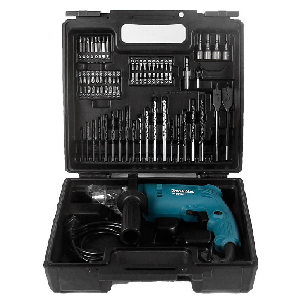 Makita M0801BX1 Hammer Impact Drill With 100 Accessories Set