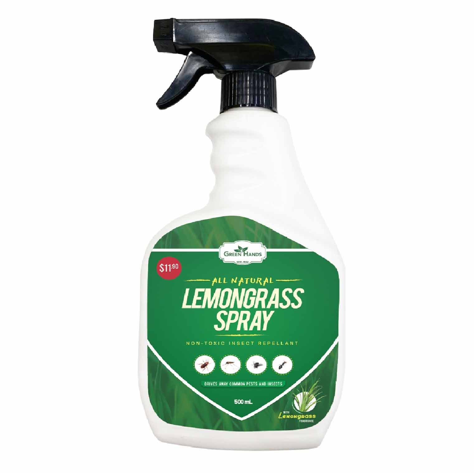 Green Hands Famous All Natural Lemon Grass Spray & Insect Repellent 500ML